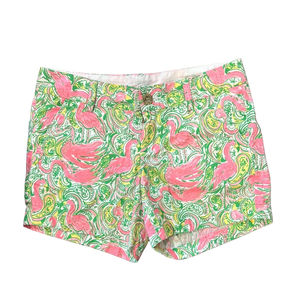 Lilly Pulitzer Callahan Hot Wings flamingo shorts, size 0